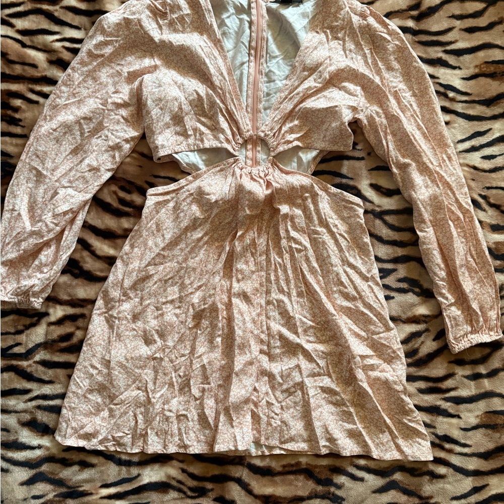 Chic Pink Long Sleeve Dress